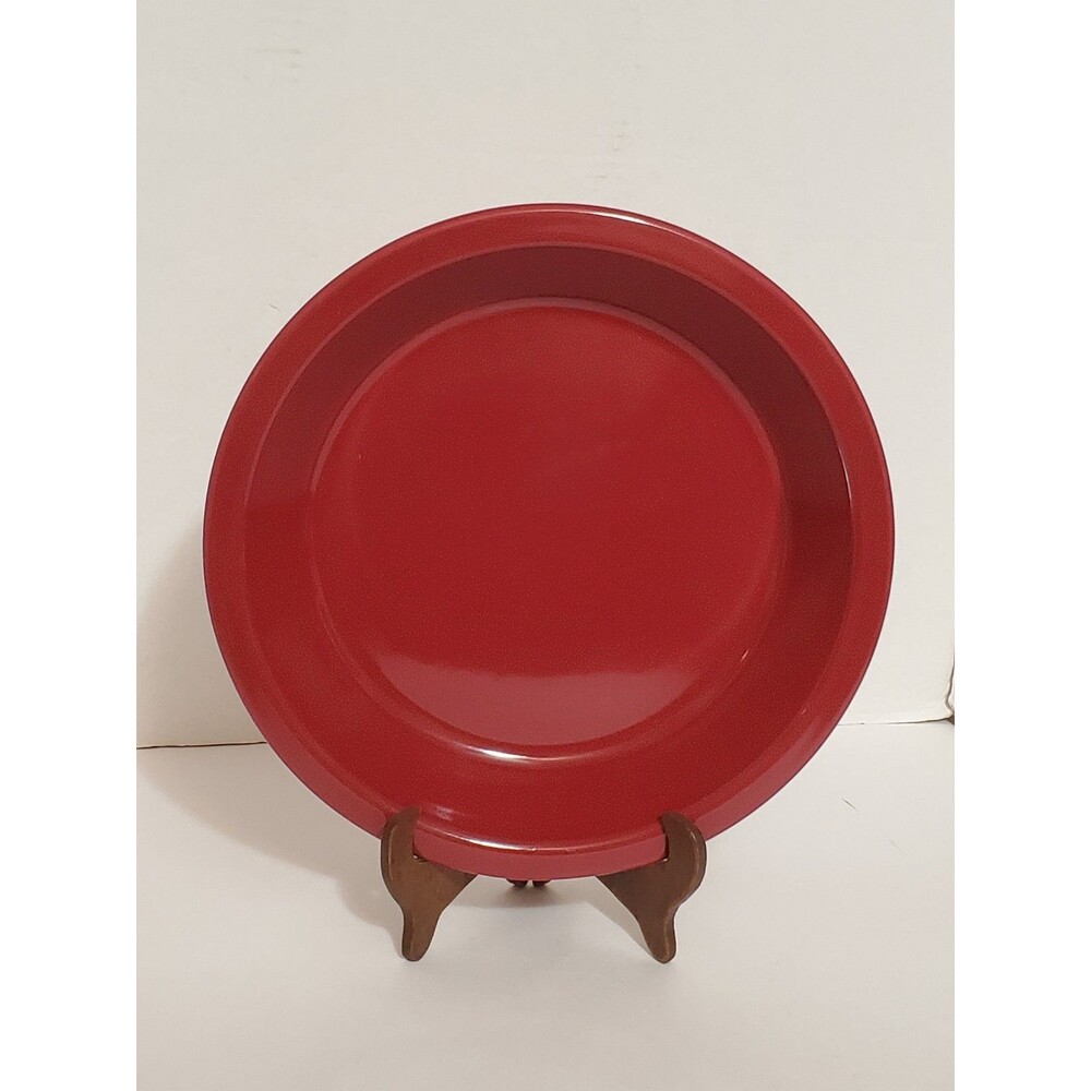 Pfaltzgraff Ovenware 10" Red Pie Plate Deep Dish Pan Stoneware Holiday Glossy